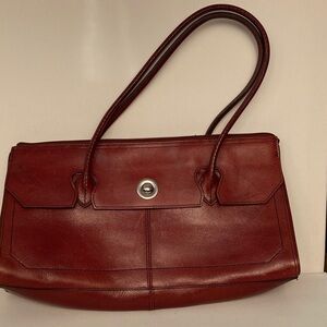 Pelle Studio Brown burgundy Leather Shoulder Bag fall trend excellent condition
